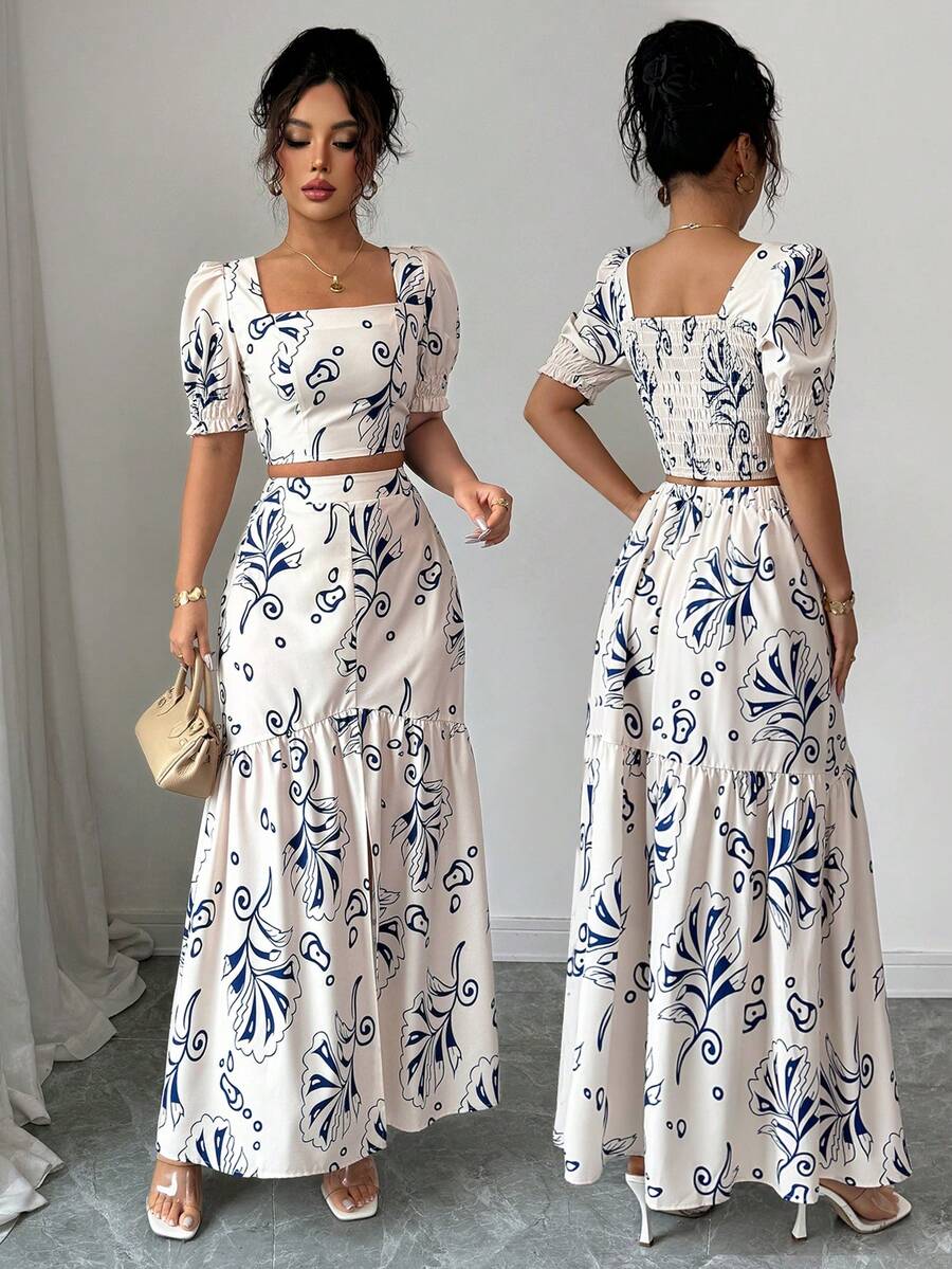 Damski letni komplet dwuczęści – Romper Floral Print recenzja i cena