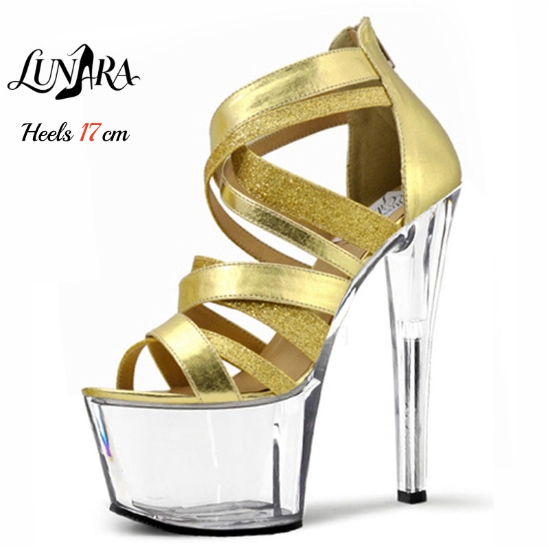 17cm/7 cali Złote Metaliczne S – Sandal Strappy Heeled recenzja i cena