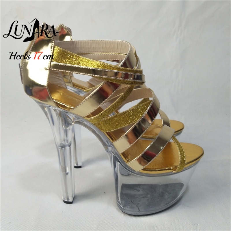 17cm/7 cali Złote Metaliczne S – Sandal Strappy Heeled recenzja i cena