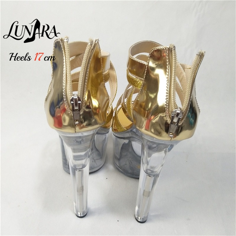 17cm/7 cali Złote Metaliczne S – Sandal Strappy Heeled recenzja i cena