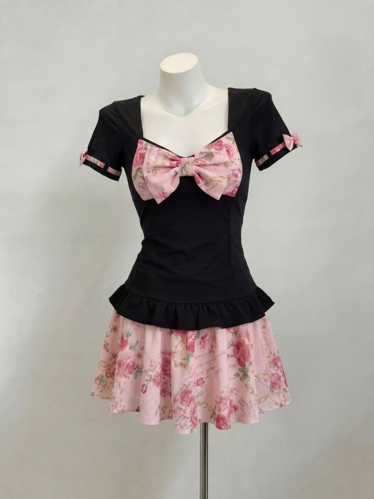 Damski Słodki Komplet Dwuczęśc – Romper Floral Print recenzja i cena
